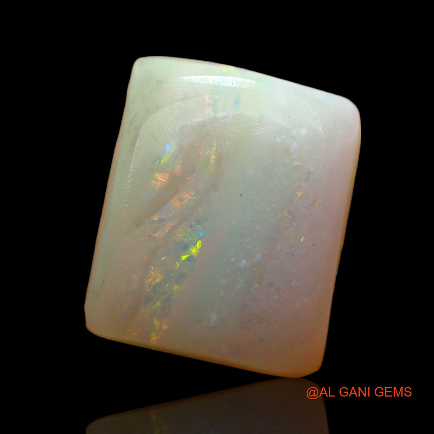 4.00 Cts Natural Australian Fire Opal Square Cabochon Loose Gemstone For Jewelry 10x9x5 mm AD-958