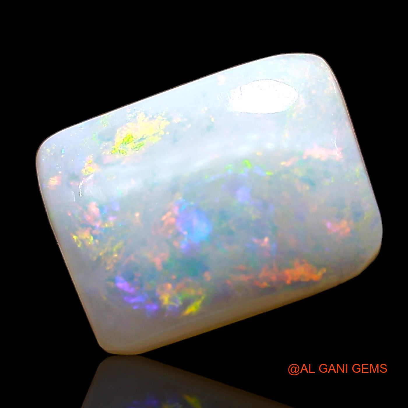 Natural Fire Opal Gemstone 2.00 Cts Loose Square Cabochon From Australia 10x8x3 mm AD-963