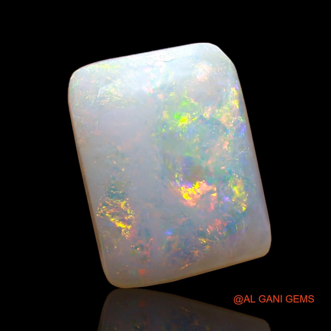 Natural Fire Opal Gemstone 2.00 Cts Loose Square Cabochon From Australia 10x8x3 mm AD-963