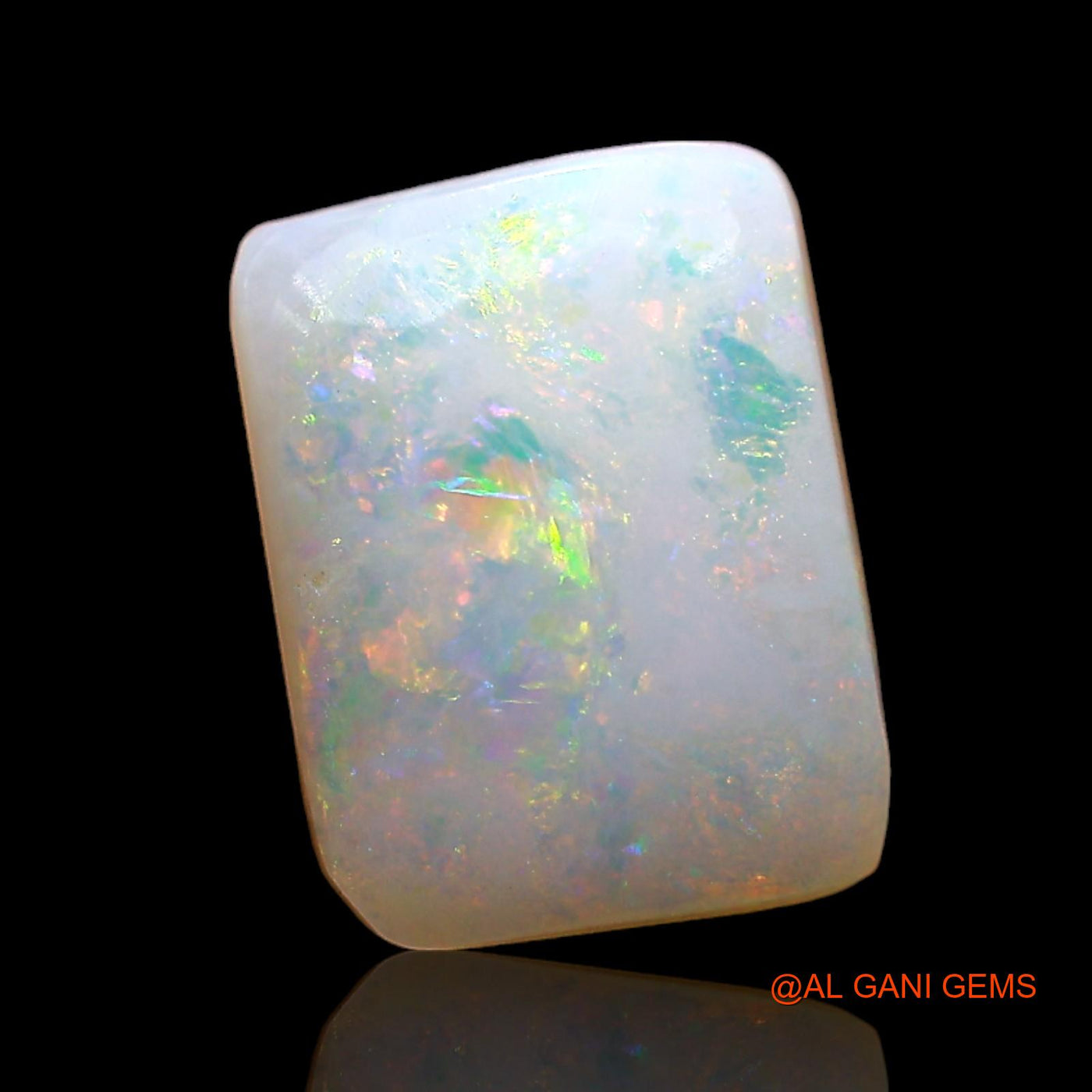 Natural Fire Opal Gemstone 2.00 Cts Loose Square Cabochon From Australia 10x8x3 mm AD-963