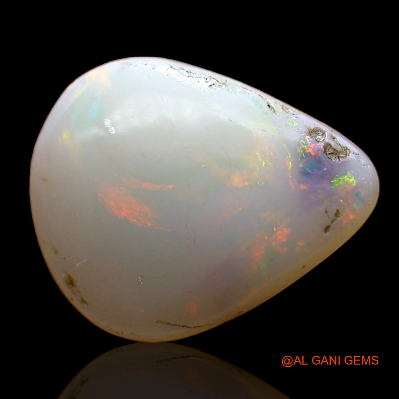 3.00 Cts Unheated Australian Fire Opal Loose Gemstone Pear Cabochon Natural 13x11x3 mm AD-96