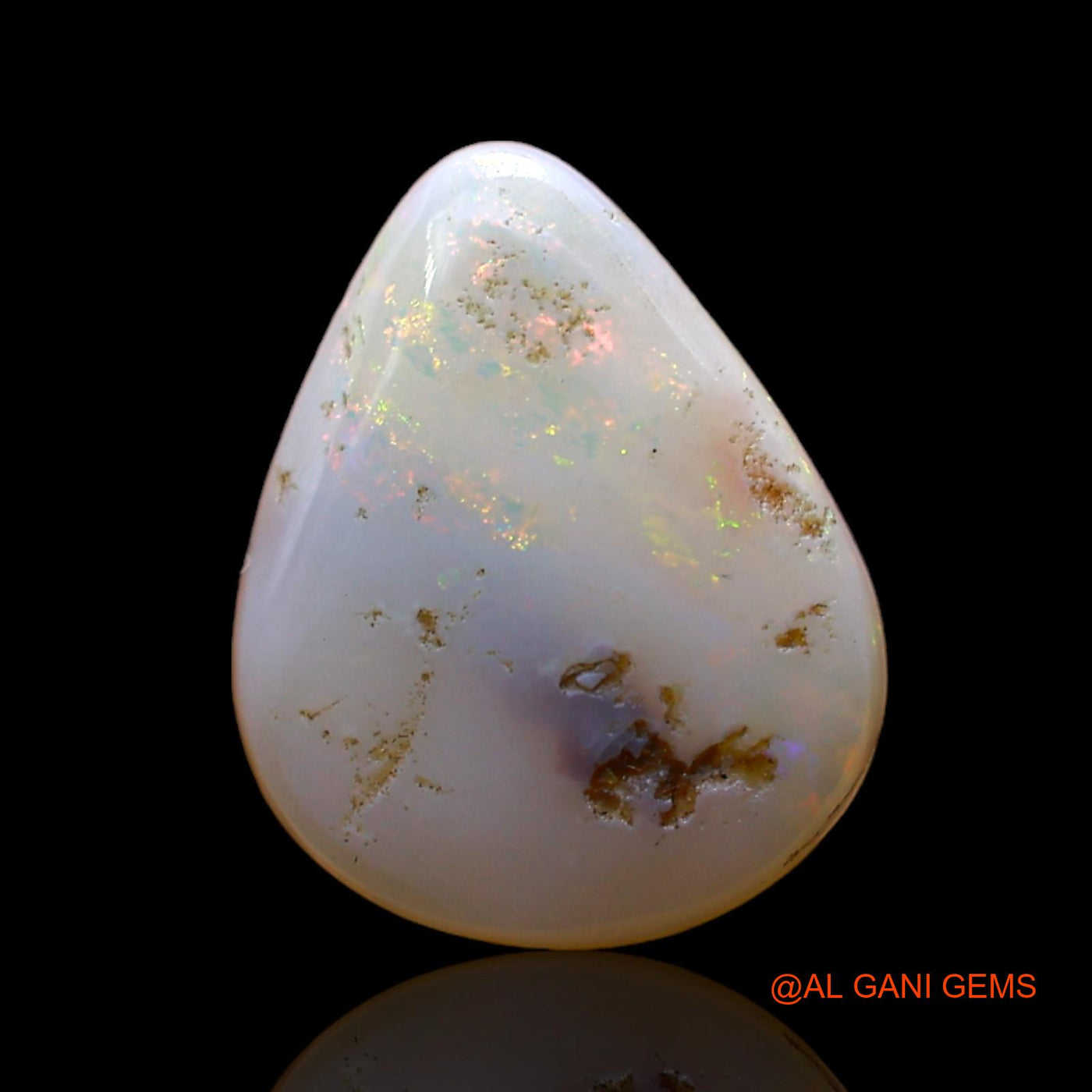 3.00 Cts Unheated Australian Fire Opal Loose Gemstone Pear Cabochon Natural 13x11x3 mm AD-96