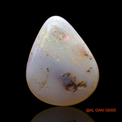 3.00 Cts Unheated Australian Fire Opal Loose Gemstone Pear Cabochon Natural 13x11x3 mm AD-96