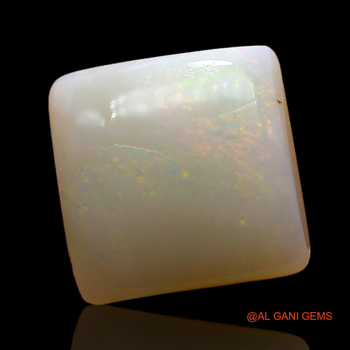 Natural Untreated Fire Opal Loose Gemstone Square Cabochon From Australia 3.00 Cts 10x9x5 mm AD-971