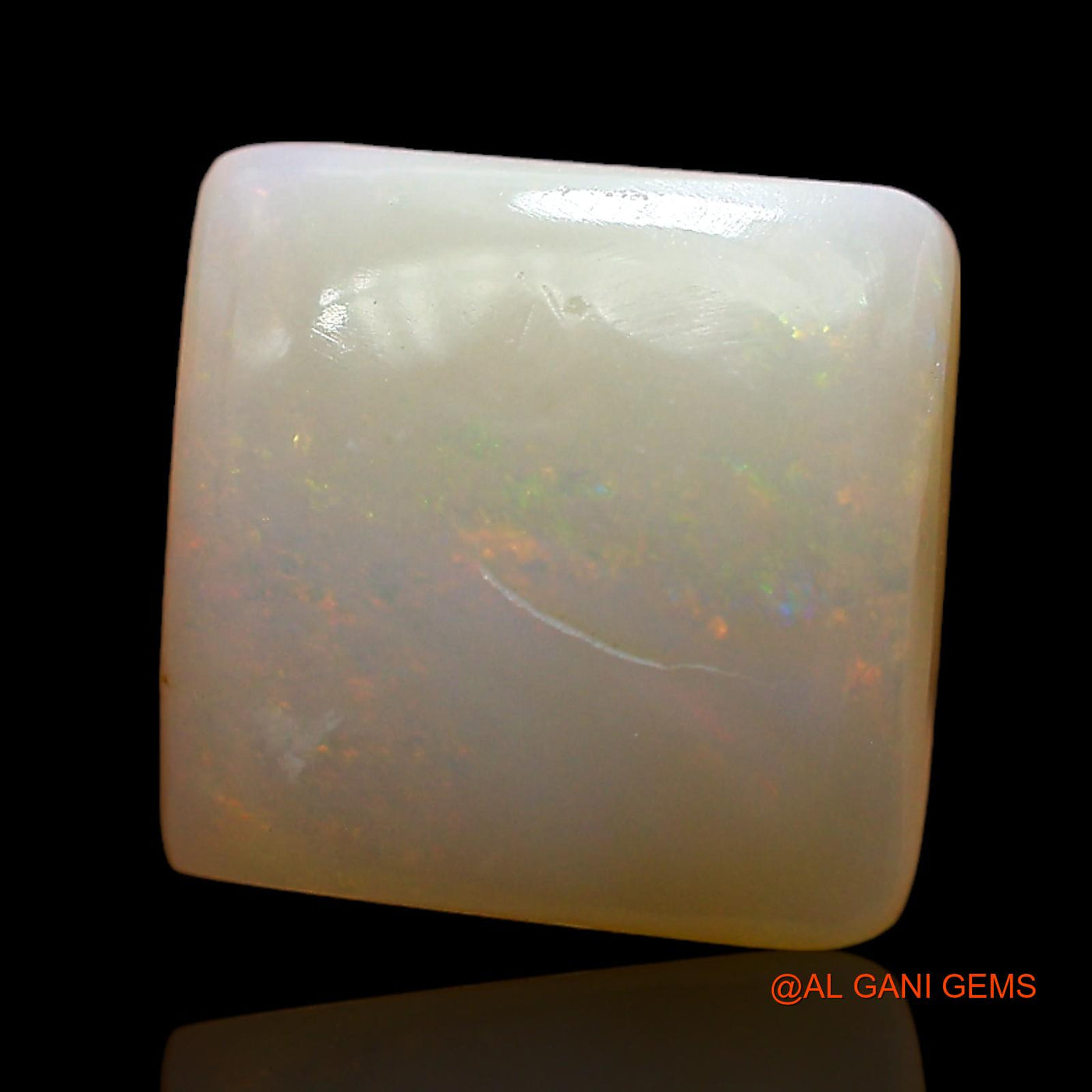 Natural Untreated Fire Opal Loose Gemstone Square Cabochon From Australia 3.00 Cts 10x9x5 mm AD-971