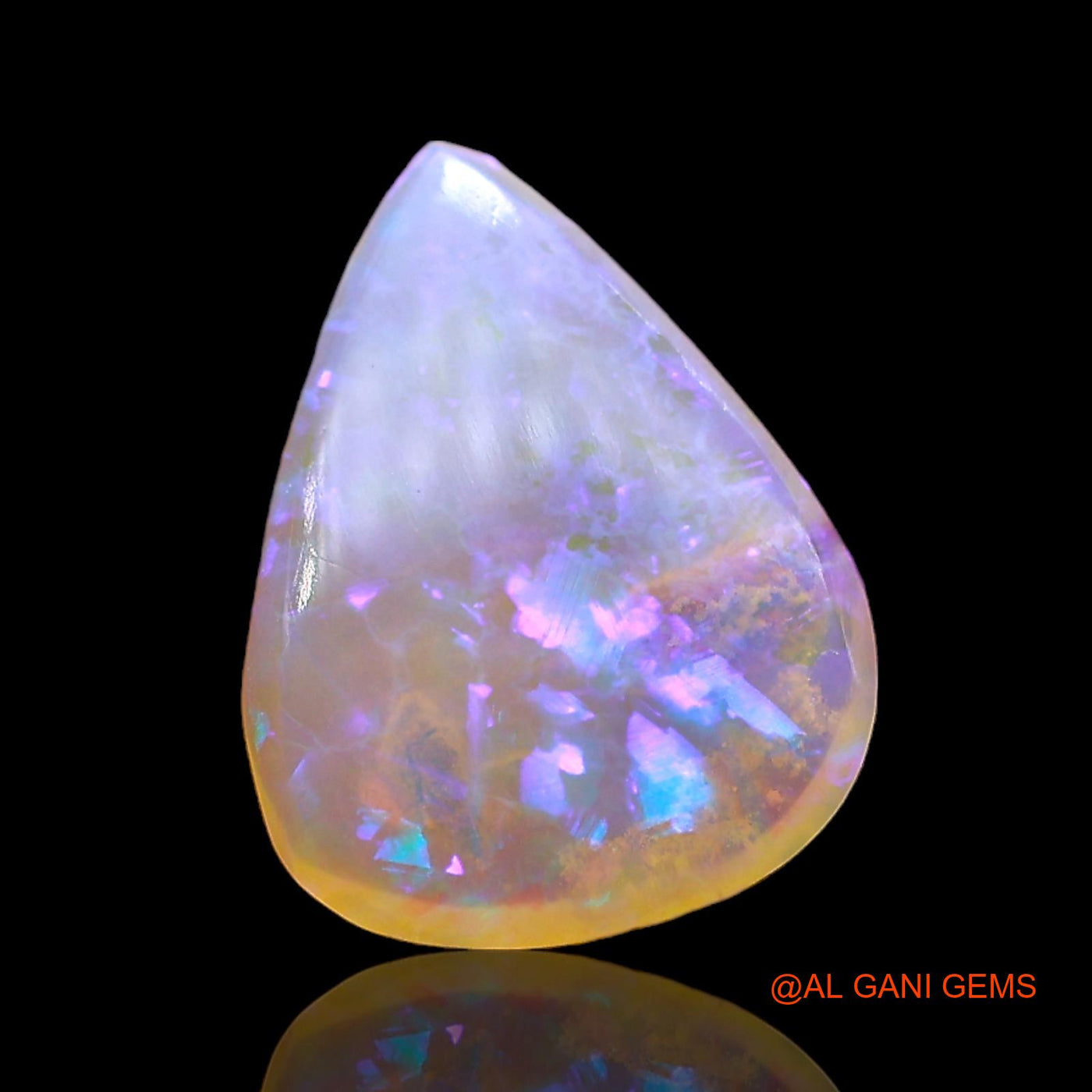 1.00 Cts Natural Australian Fire Opal Loose Gemstone Pear Cabochon 11x8x3 mm AD-974