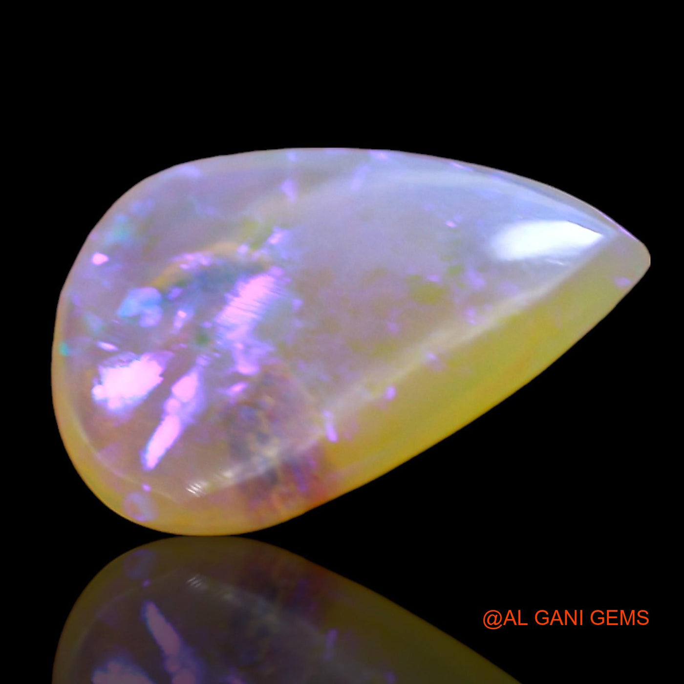 1.00 Cts Natural Australian Fire Opal Loose Gemstone Pear Cabochon 11x8x3 mm AD-974