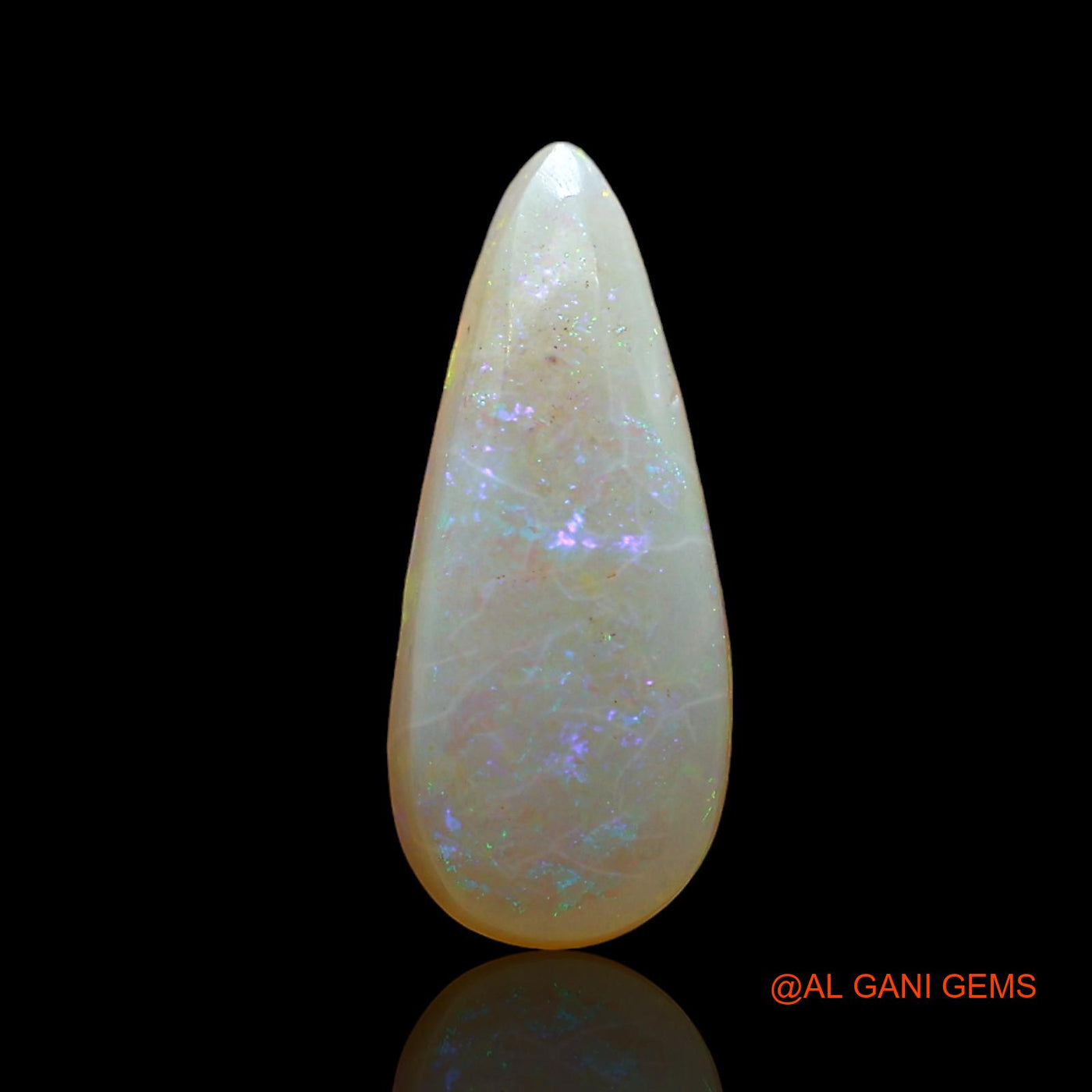1.00 Cts Natural Australian Fire Opal Loose Gemstone Pear Cabochon 14x8x3 mm AD-977
