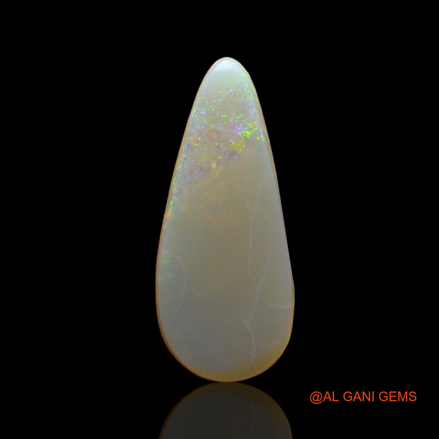 1.00 Cts Natural Australian Fire Opal Loose Gemstone Pear Cabochon 14x8x3 mm AD-977