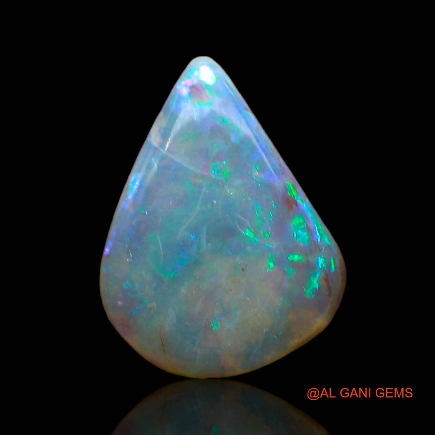2.00 Cts Natural Australian Fire Opal Loose Gemstone Pear Cabochon 10x8x4 mm AD-996