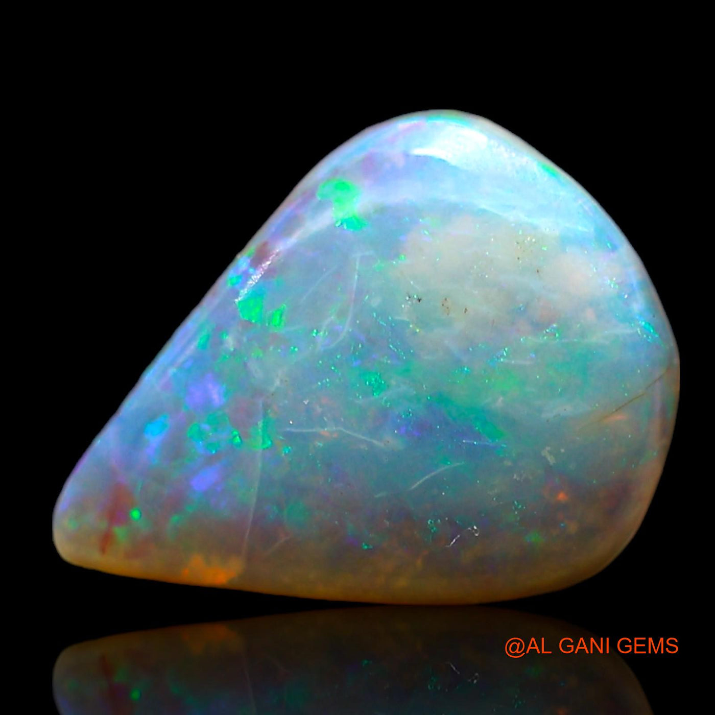 2.00 Cts Natural Australian Fire Opal Loose Gemstone Pear Cabochon 10x8x4 mm AD-996