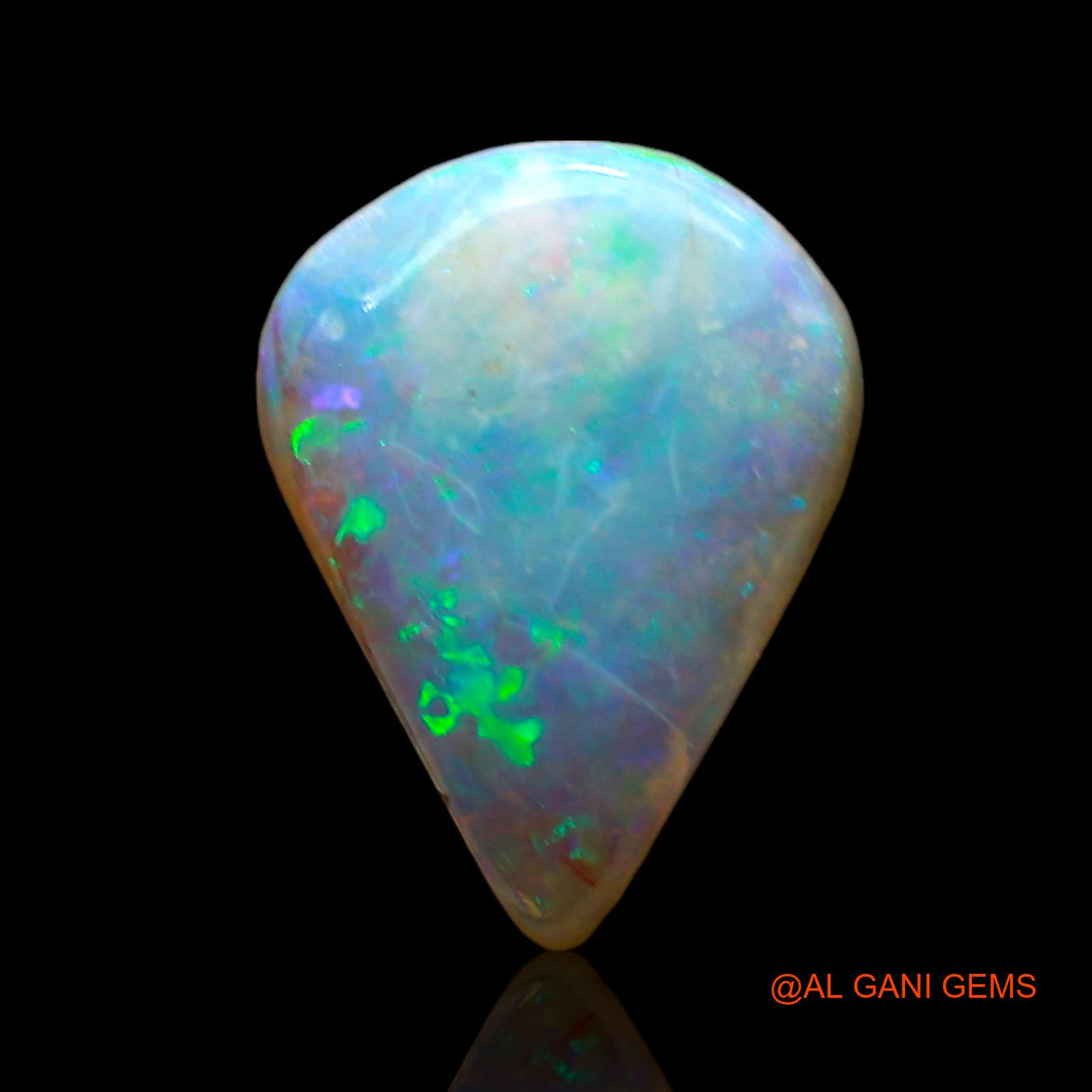 2.00 Cts Natural Australian Fire Opal Loose Gemstone Pear Cabochon 10x8x4 mm AD-996