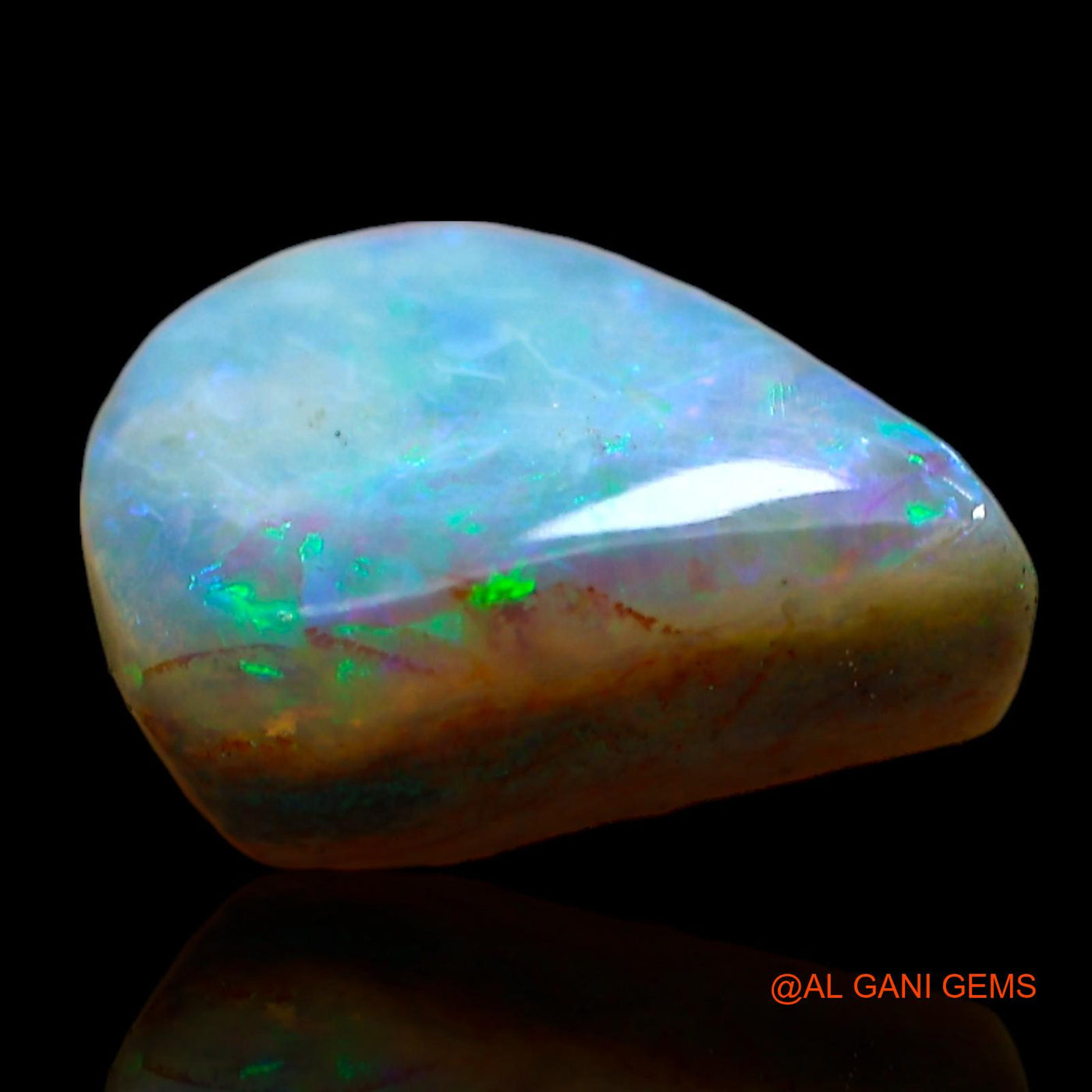 2.00 Cts Natural Australian Fire Opal Loose Gemstone Pear Cabochon 10x8x4 mm AD-996