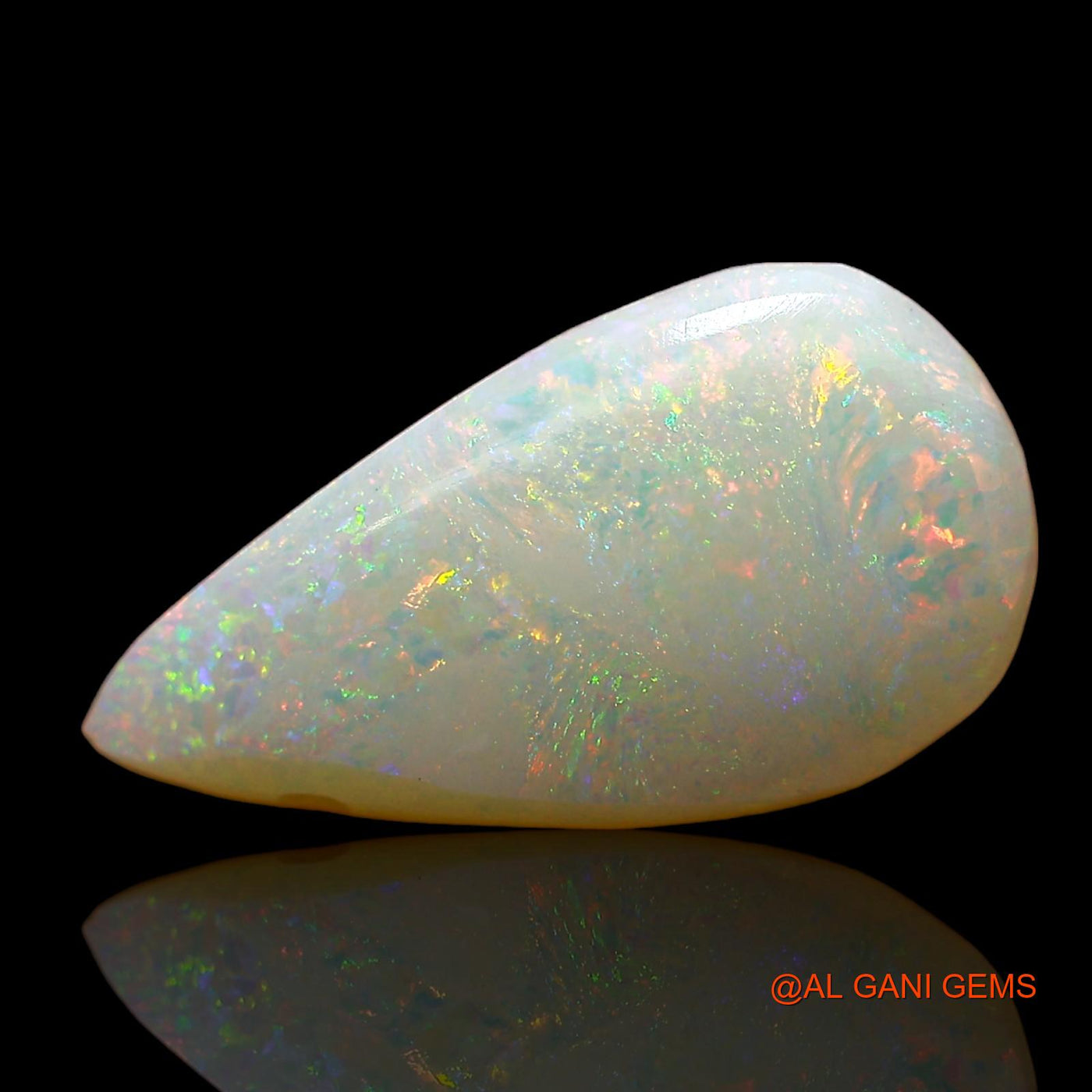 3.00 Cts Natural Australian Fire Opal Loose Gemstone Pear Cabochon 16x8x3 mm AE-129