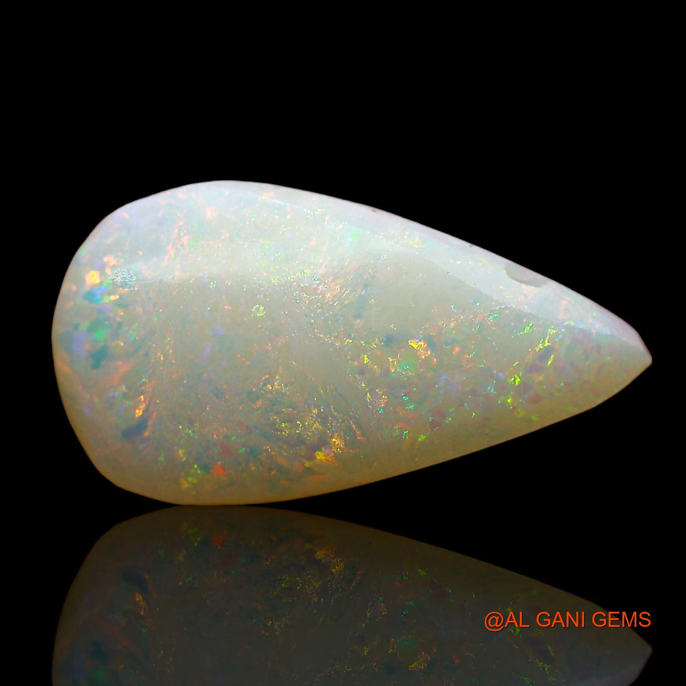 3.00 Cts Natural Australian Fire Opal Loose Gemstone Pear Cabochon 16x8x3 mm AE-129
