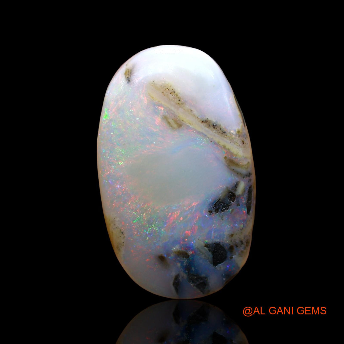 Natural Fire Opal Gemstone 14.00 Cts Loose Oval Cabochon From Australia 22x13x6 mm AE-12