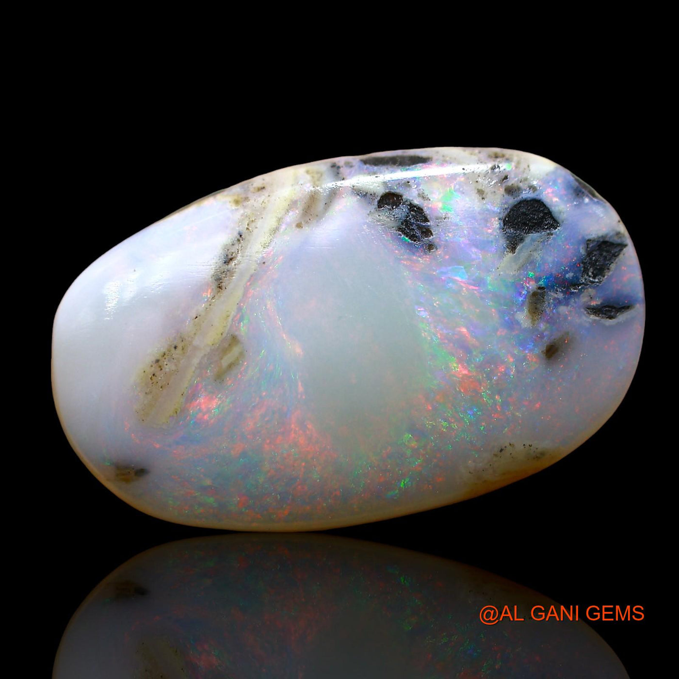 Natural Fire Opal Gemstone 14.00 Cts Loose Oval Cabochon From Australia 22x13x6 mm AE-12