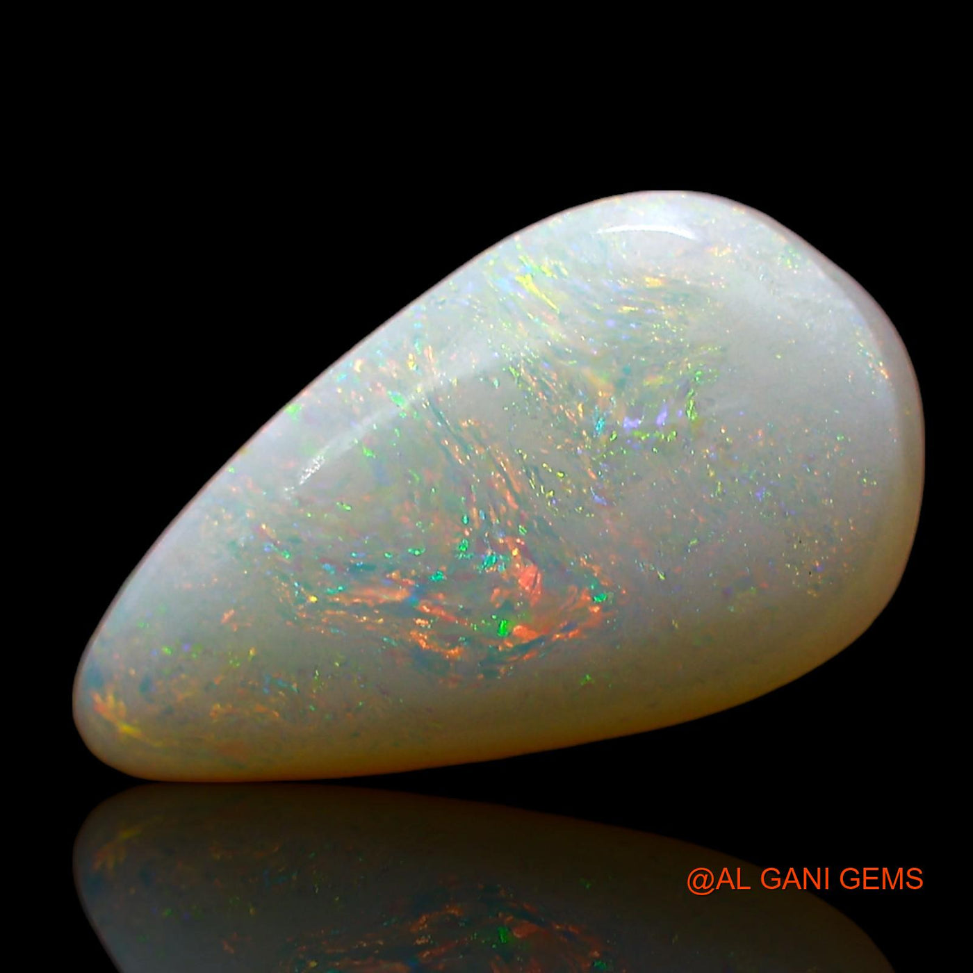 1.00 Cts Natural Australian Fire Opal Loose Gemstone Pear Cabochon 13x8x2 mm AE-178