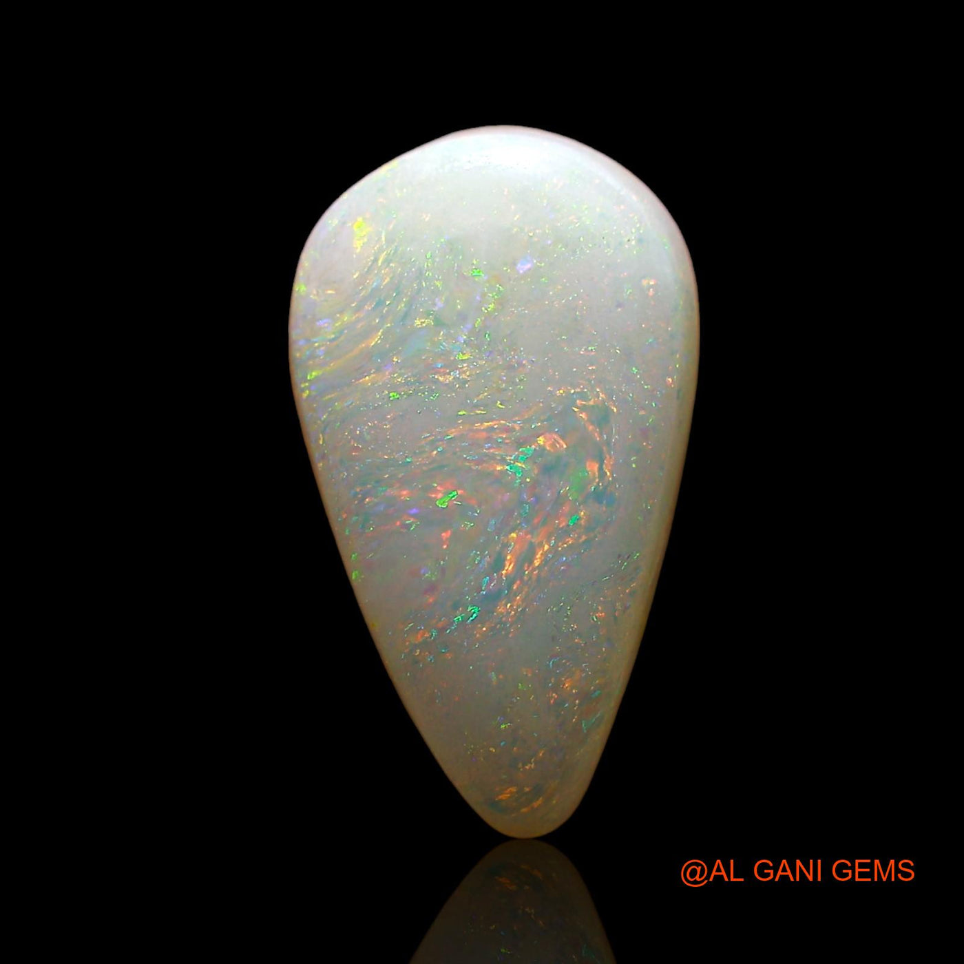 1.00 Cts Natural Australian Fire Opal Loose Gemstone Pear Cabochon 13x8x2 mm AE-178
