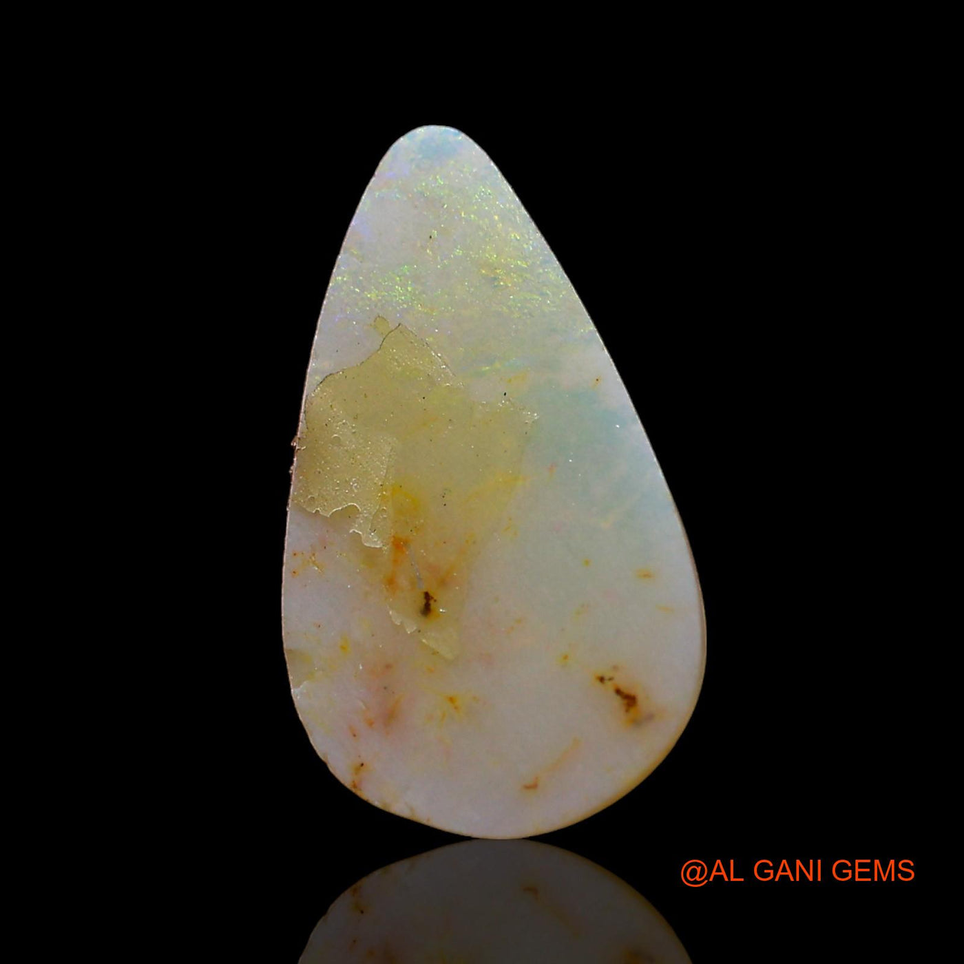 1.00 Cts Natural Australian Fire Opal Loose Gemstone Pear Cabochon 13x8x2 mm AE-178