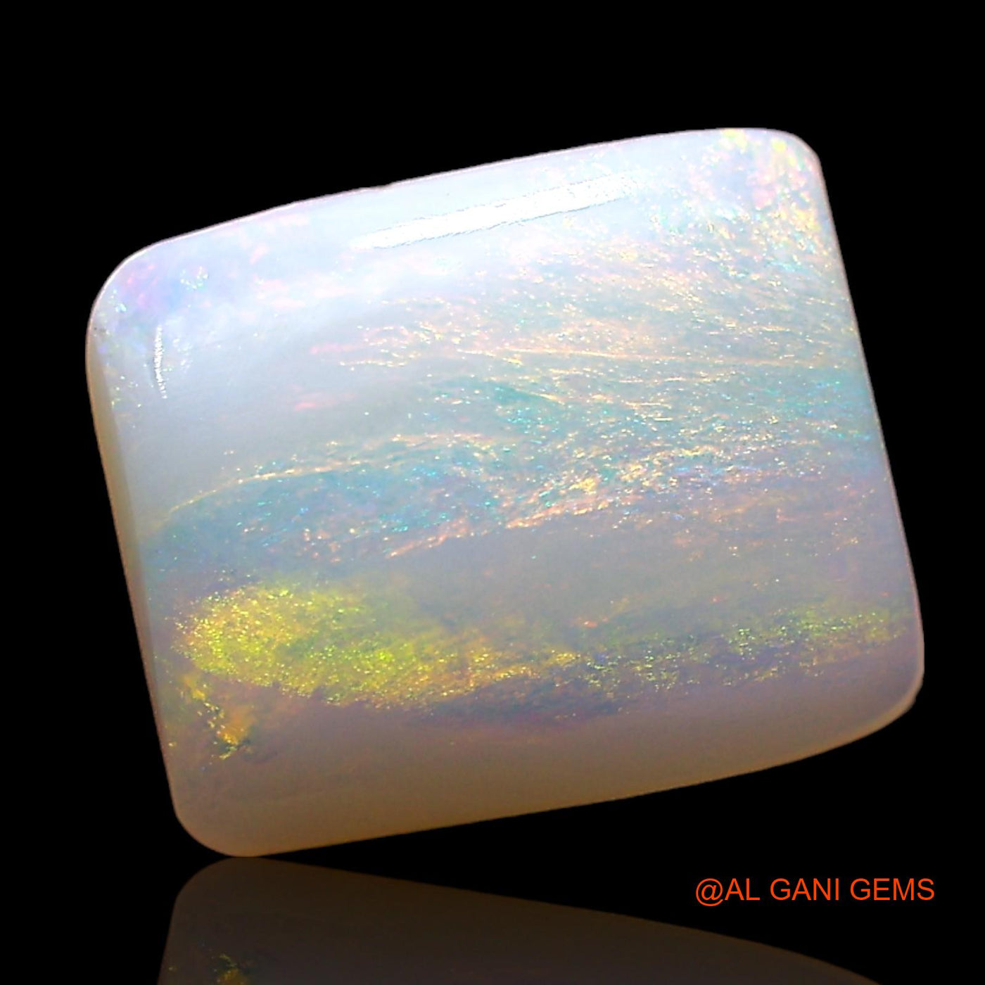 2.00 Cts Unheated Australian Fire Opal Loose Gemstone Square Cabochon Natural 10x8x3 mm AE-187