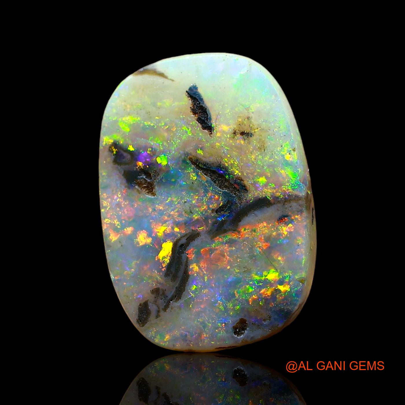 4.00 Cts Natural Australian Fire Opal Loose Gemstone Oval Cabochon 14x10x4 mm AE-231