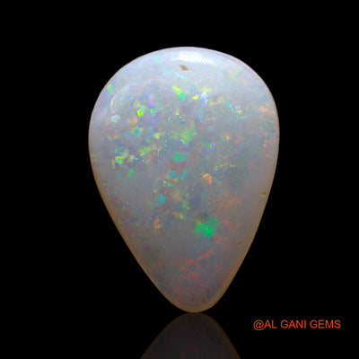Natural Untreated Fire Opal Loose Gemstone Pear Cabochon From Australia 3.00 Cts 14x10x3 mm AE-264