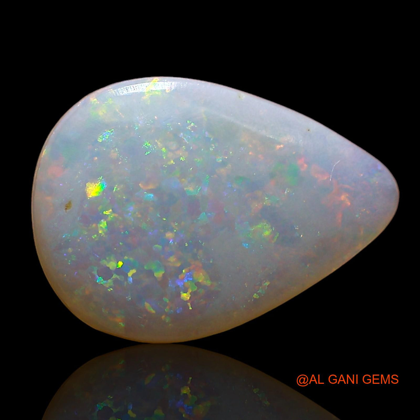 Natural Untreated Fire Opal Loose Gemstone Pear Cabochon From Australia 3.00 Cts 14x10x3 mm AE-264