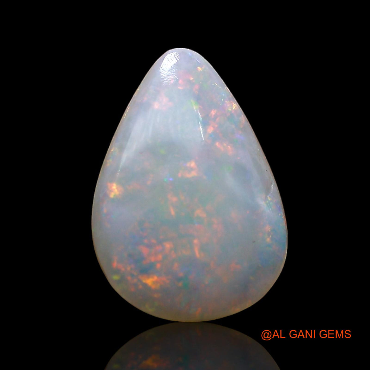 Natural Untreated Fire Opal Loose Gemstone Pear Cabochon From Australia 3.00 Cts 14x10x3 mm AE-264