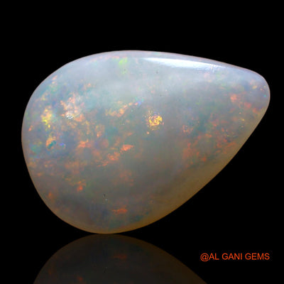 Natural Untreated Fire Opal Loose Gemstone Pear Cabochon From Australia 3.00 Cts 14x10x3 mm AE-264