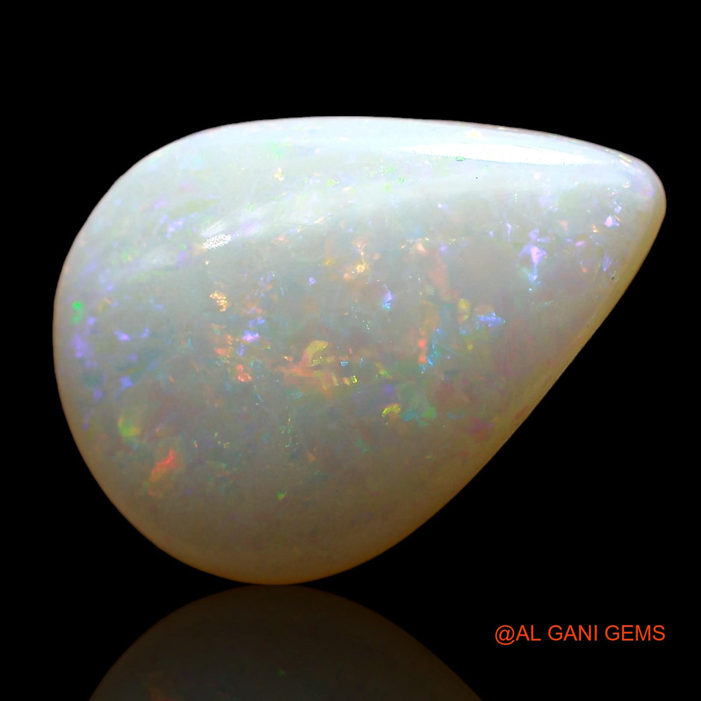 Natural Untreated Fire Opal Loose Gemstone Pear Cabochon From Australia 3.00 Cts 14x10x3 mm AE-267
