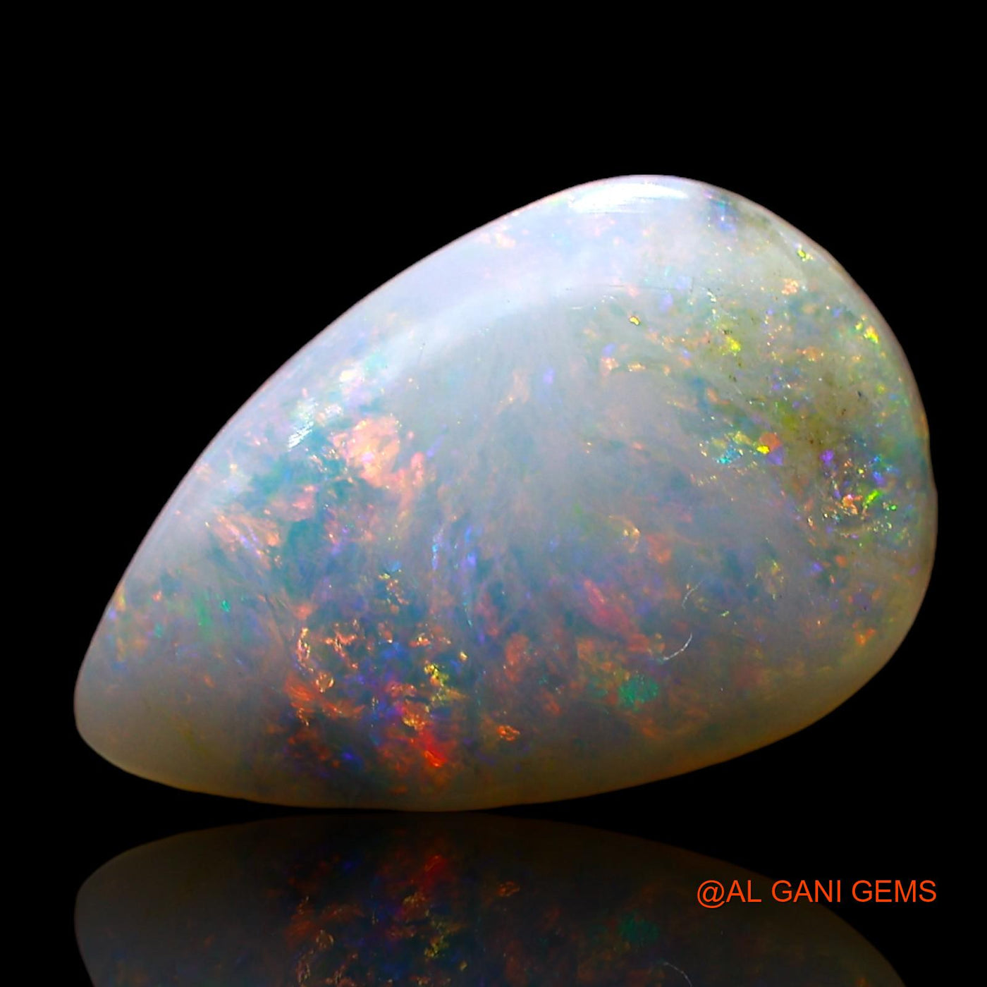2.00 Cts Unheated Australian Fire Opal Loose Gemstone Pear Cabochon Natural 14x9x3 mm AE-303