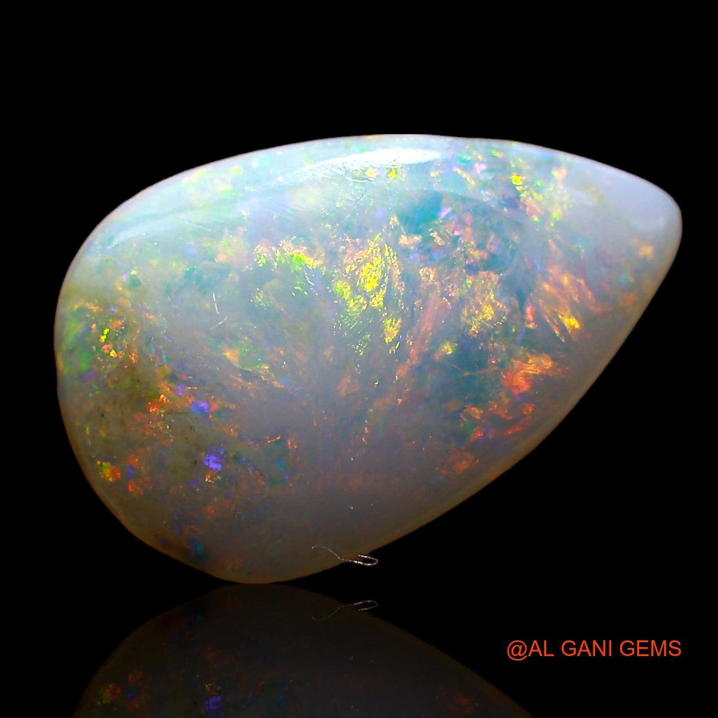 2.00 Cts Unheated Australian Fire Opal Loose Gemstone Pear Cabochon Natural 14x9x3 mm AE-303