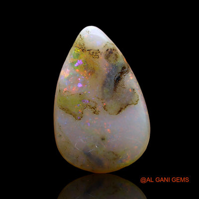 2.00 Cts Unheated Australian Fire Opal Loose Gemstone Pear Cabochon Natural 14x9x3 mm AE-303
