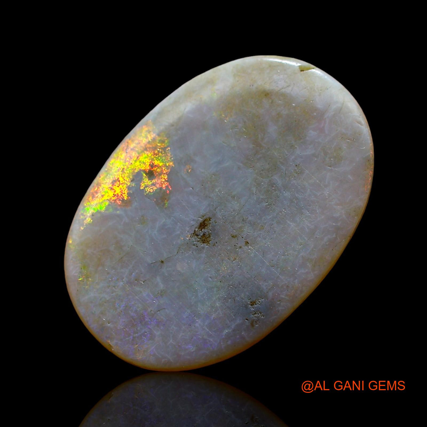 Natural Untreated Fire Opal Loose Gemstone Oval Cabochon From Australia 6.00 Cts 20x14x3 mm AE-33