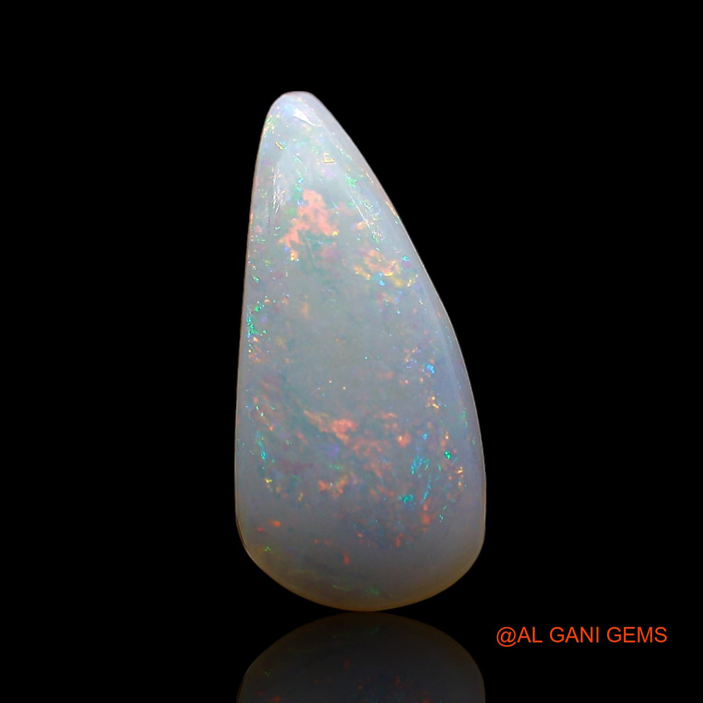 1.00 Cts Natural Australian Fire Opal Loose Gemstone Pear Cabochon 14x6x2 mm AE-370
