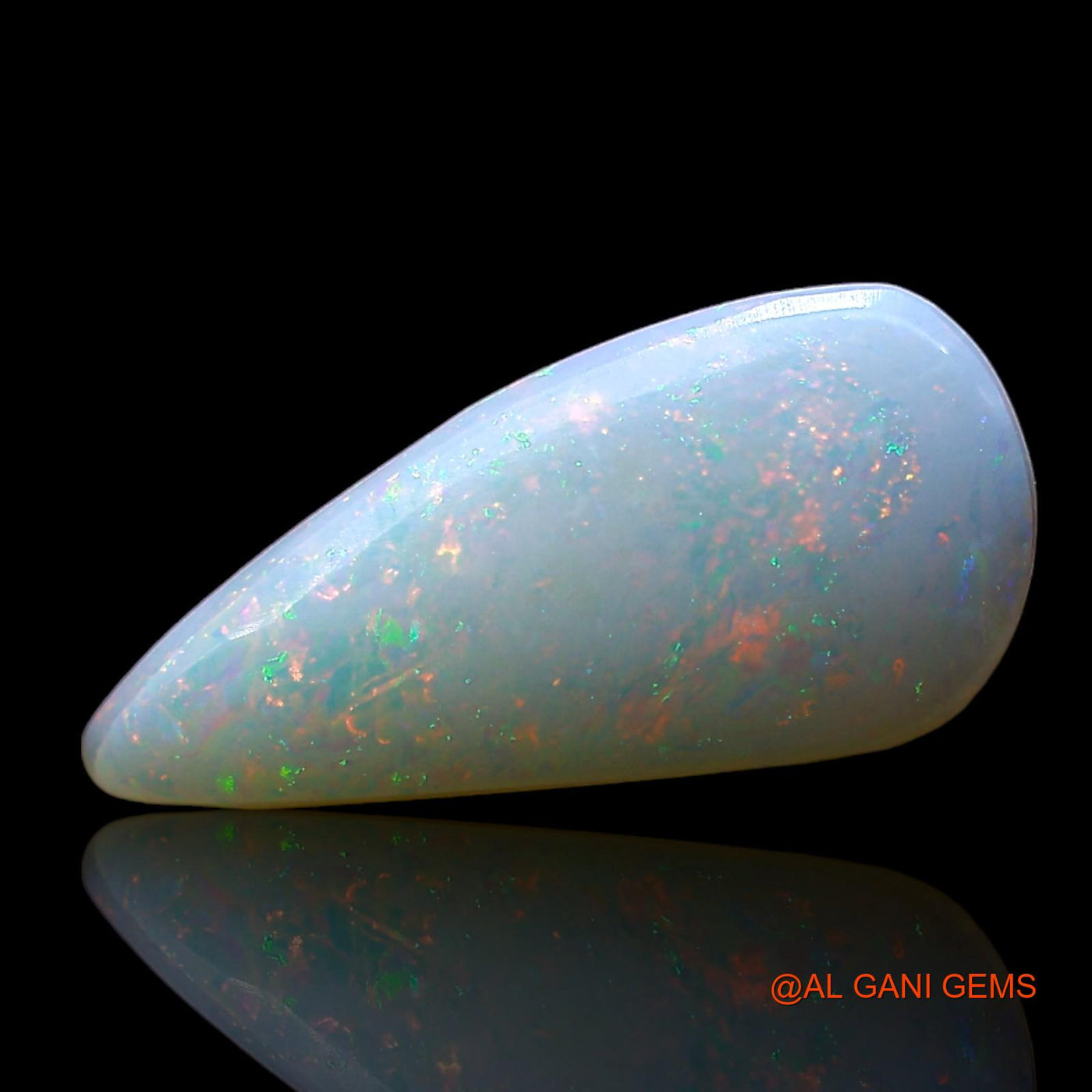 1.00 Cts Natural Australian Fire Opal Loose Gemstone Pear Cabochon 14x6x2 mm AE-370