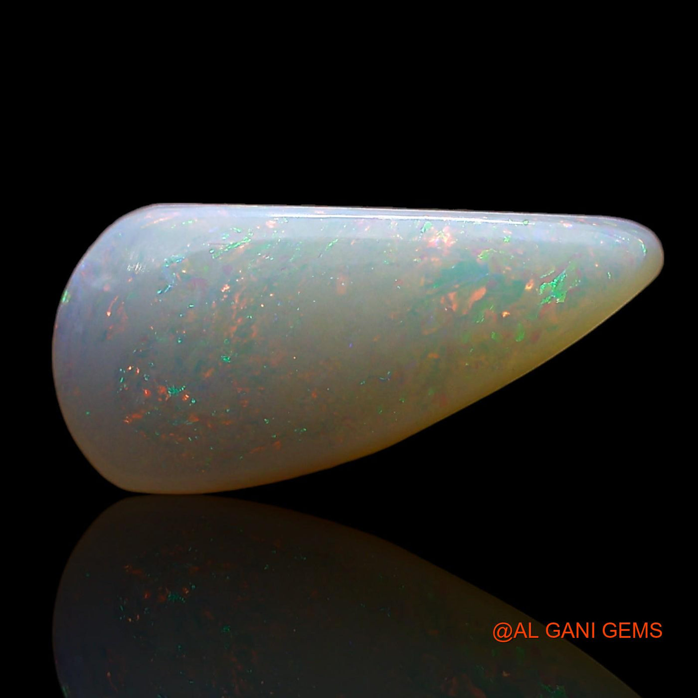 1.00 Cts Natural Australian Fire Opal Loose Gemstone Pear Cabochon 14x6x2 mm AE-370