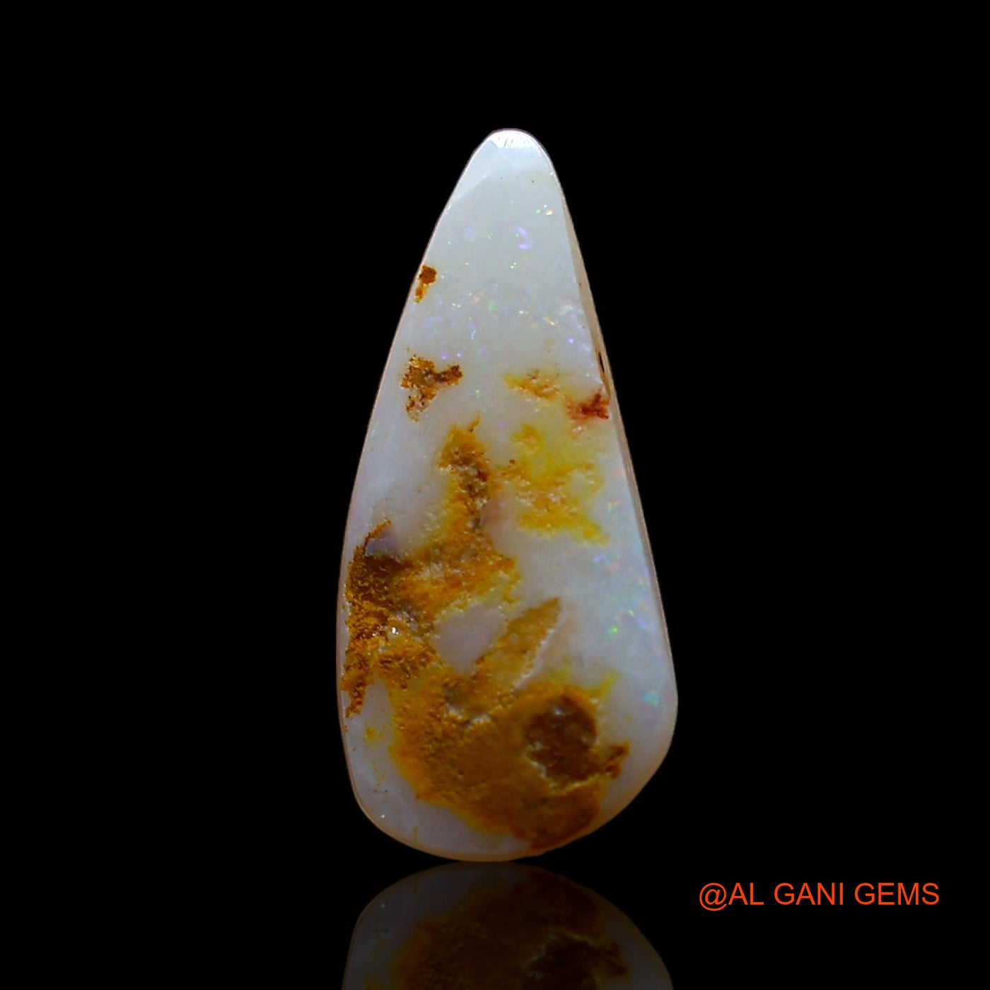 1.00 Cts Natural Australian Fire Opal Loose Gemstone Pear Cabochon 14x6x2 mm AE-370