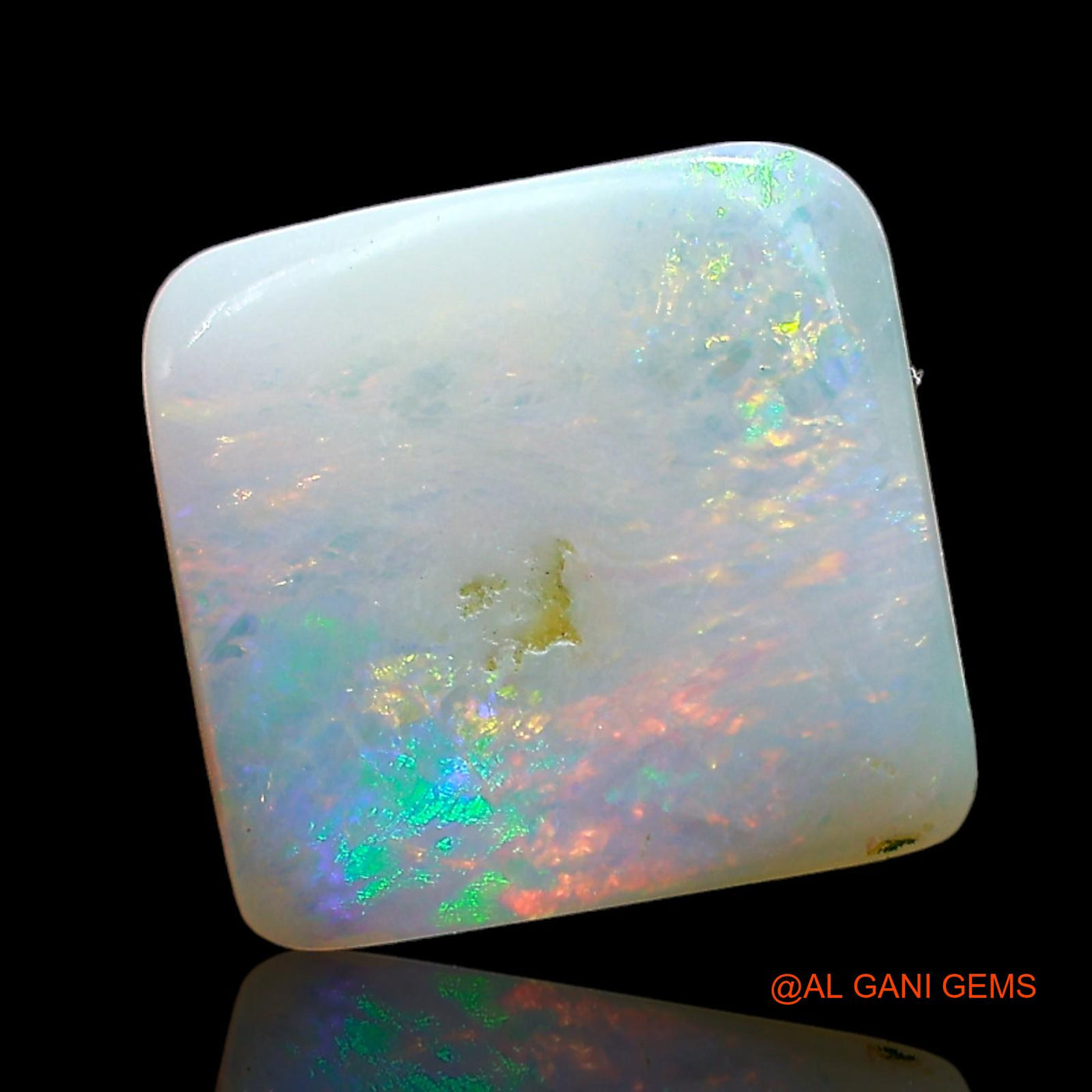Natural Fire Opal Gemstone 2.00 Cts Loose Square Cabochon From Australia 10x9x2 mm AE-371