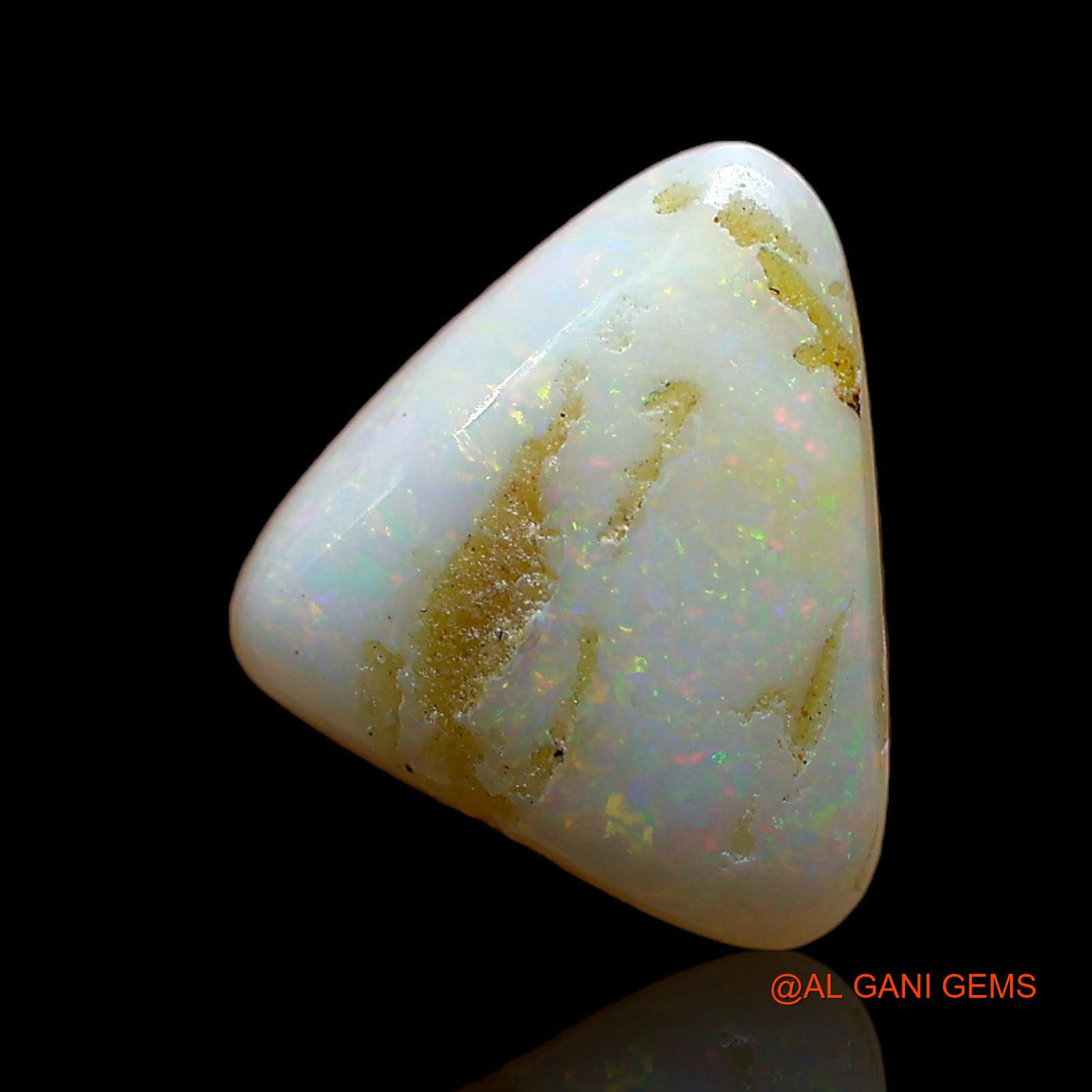 Natural Untreated Fire Opal Loose Gemstone Trillion Cabochon From Australia 2.00 Cts 10x10x3 mm AE-373