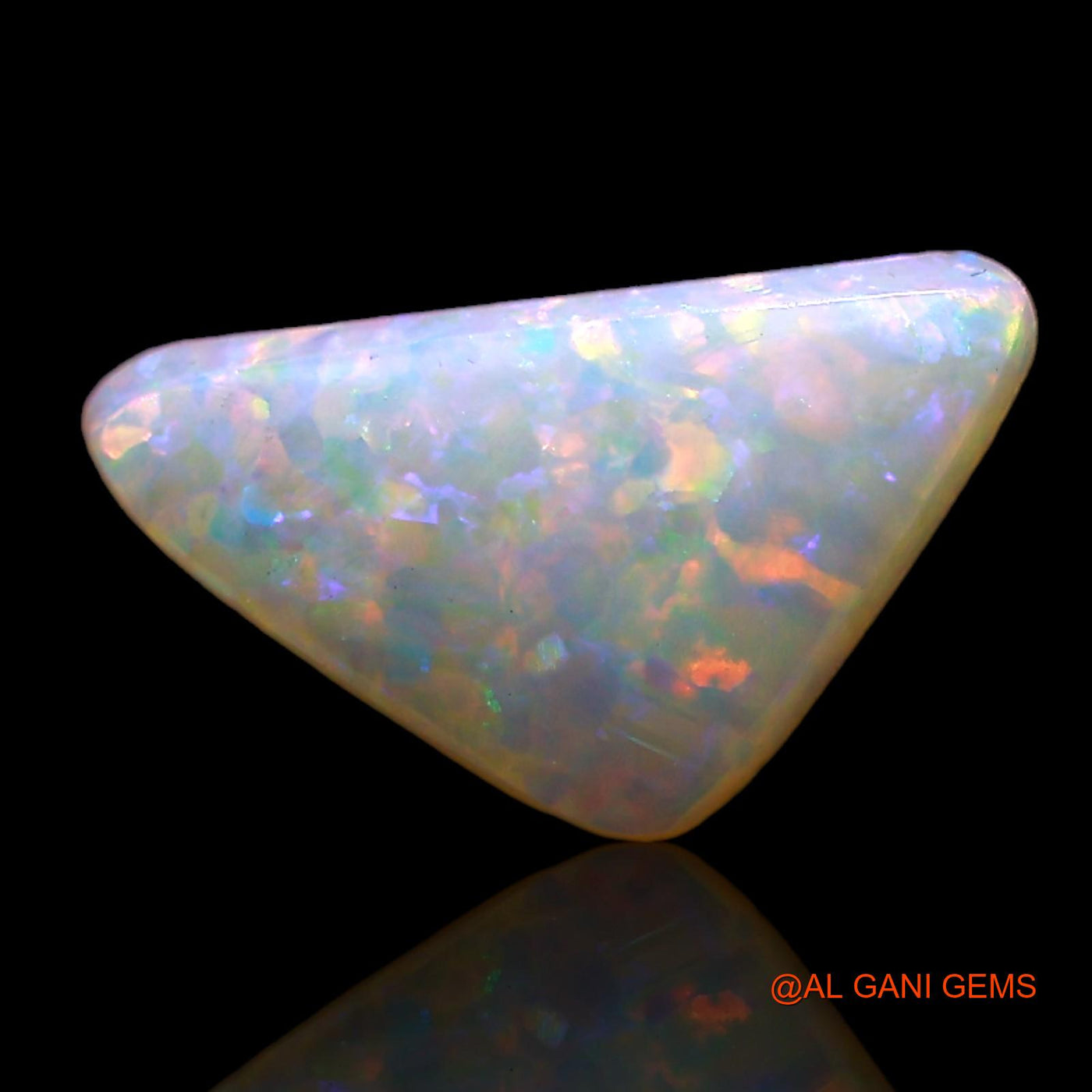 0.70 Cts Unheated Australian Fire Opal Loose Gemstone Trillion Cabochon Natural 11x6x1 mm AE-397