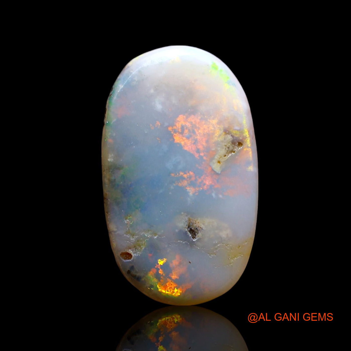 2.00 Cts Natural Australian Fire Opal Oval Cabochon Loose Gemstone For Jewelry 17x10x2 mm AE-426