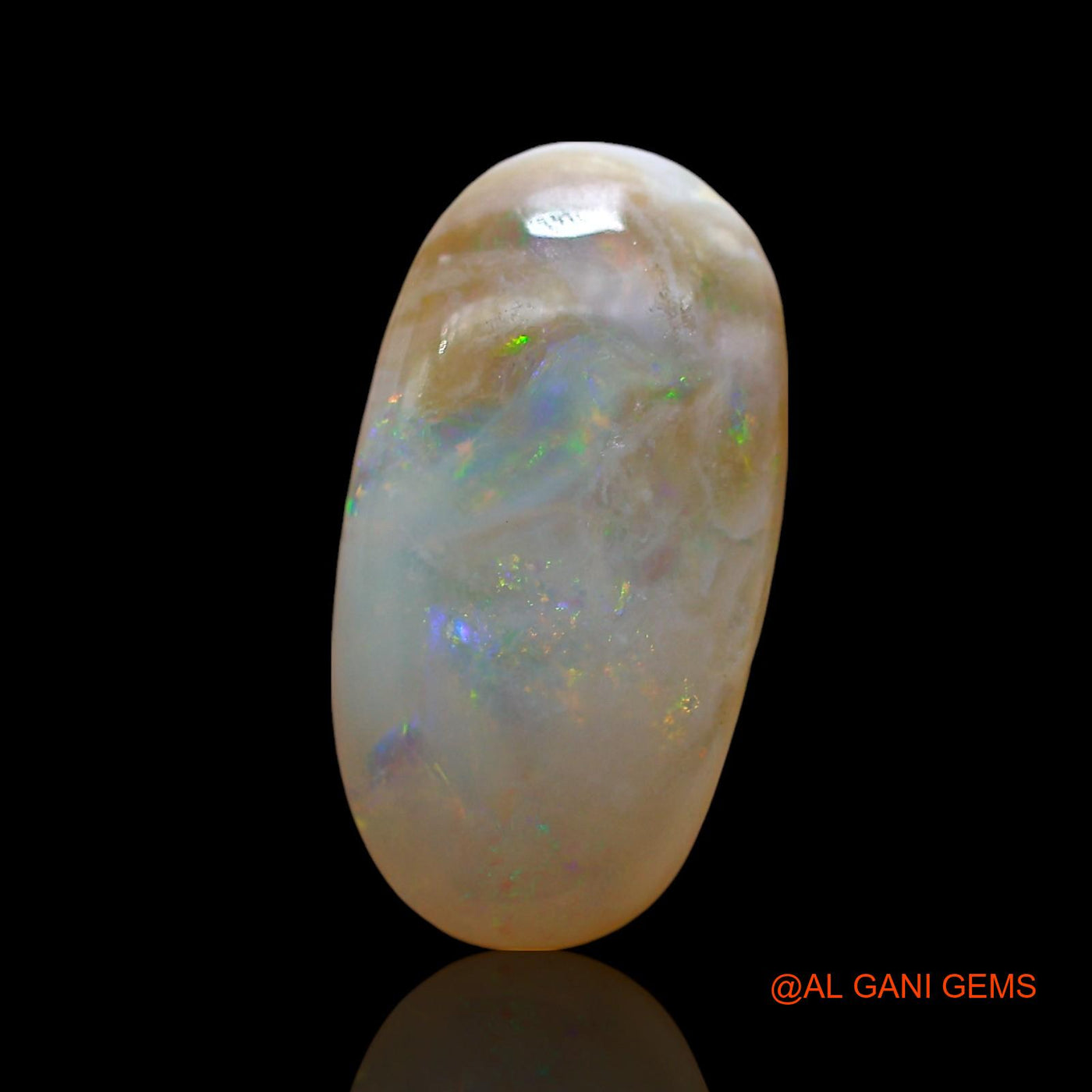 Natural Fire Opal Gemstone 4.00 Cts Loose Oval Cabochon From Australia 16x8x4 mm AE-443