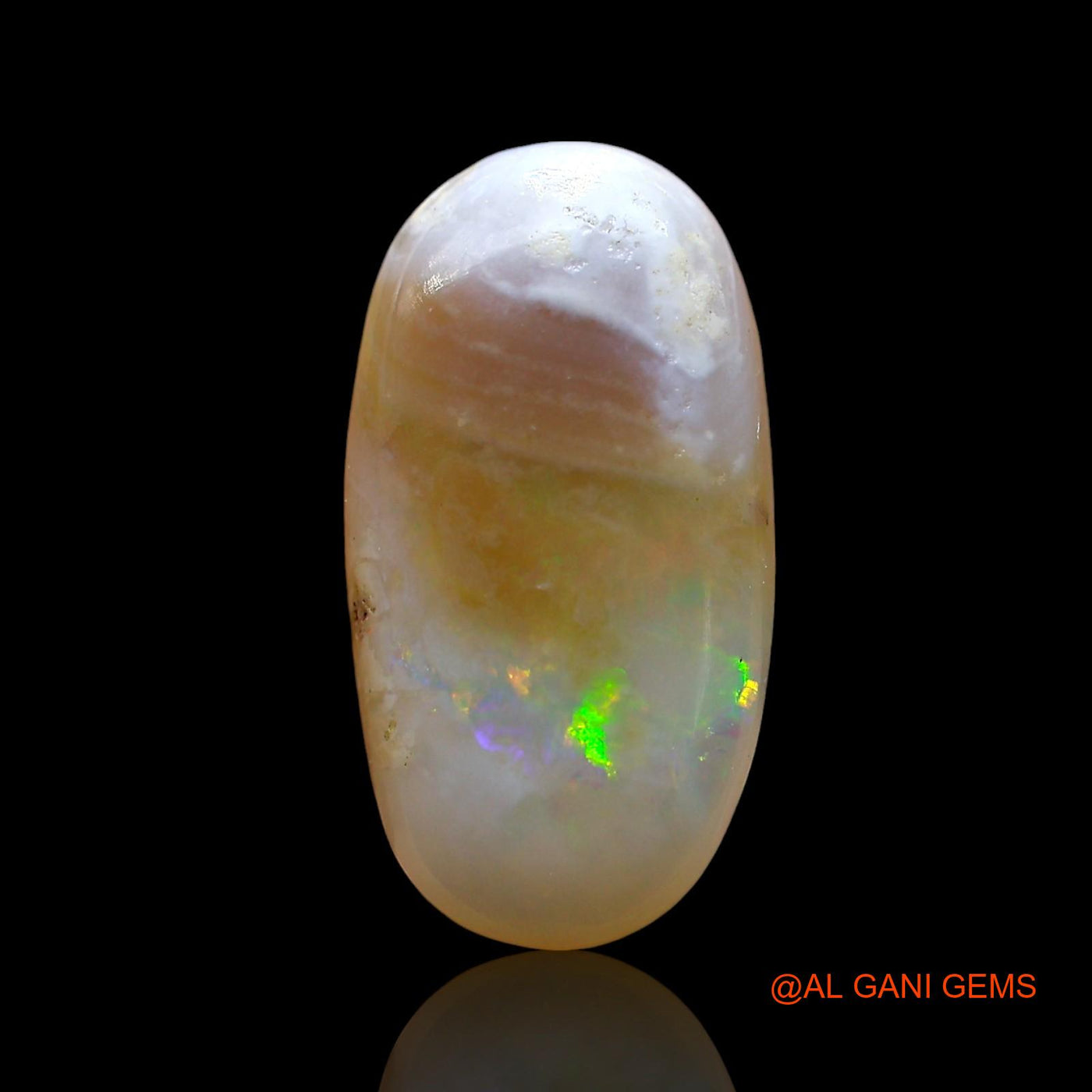 Natural Fire Opal Gemstone 4.00 Cts Loose Oval Cabochon From Australia 16x8x4 mm AE-443