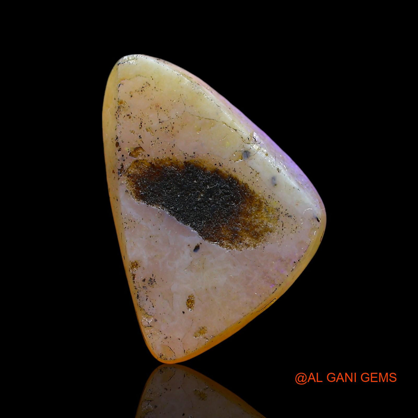 3.00 Cts Natural Australian Fire Opal Loose Gemstone Trillion Cabochon 14x10x3 mm AE-447