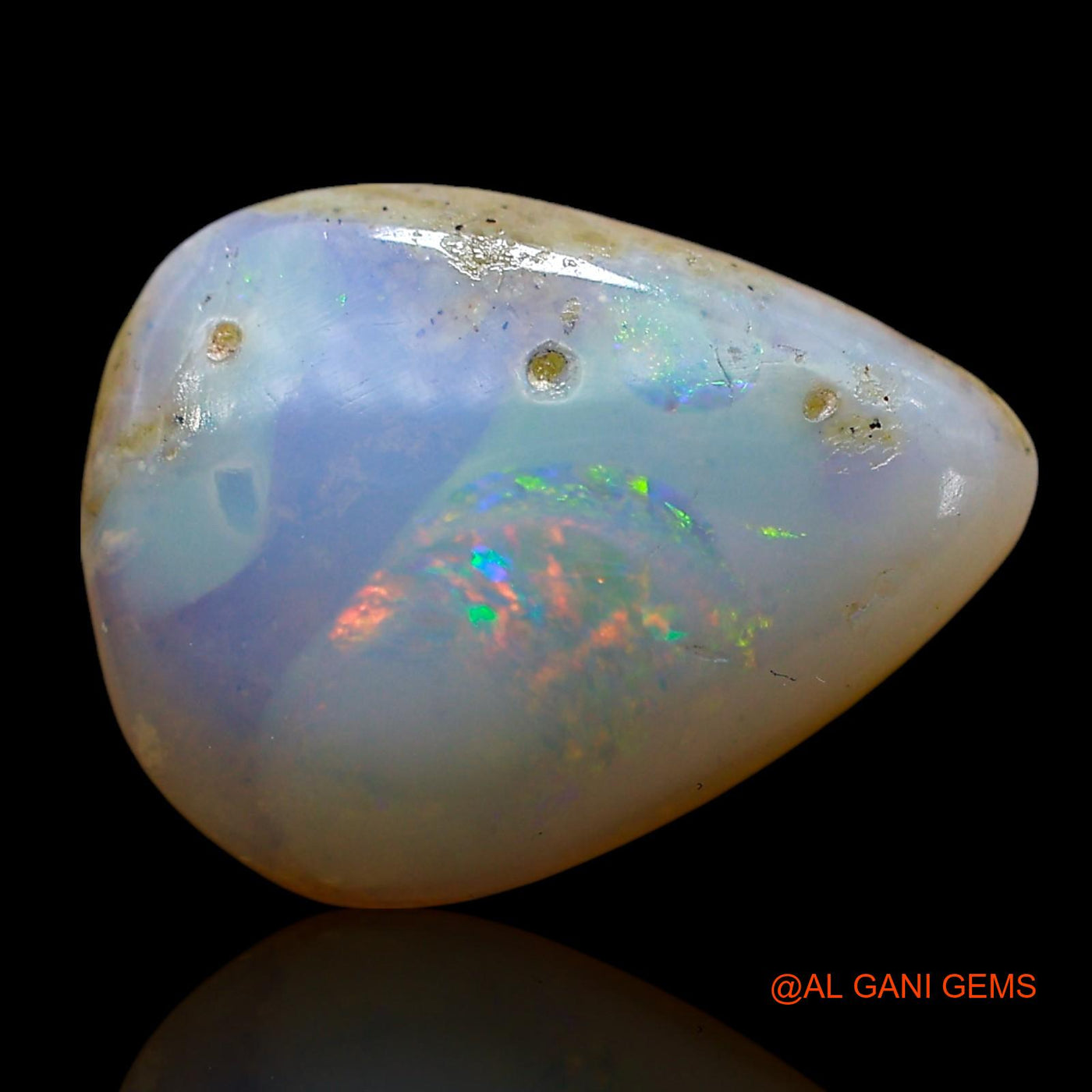 5.00 Cts Natural Australian Fire Opal Loose Gemstone Pear Cabochon 14x10x5 mm AE-450