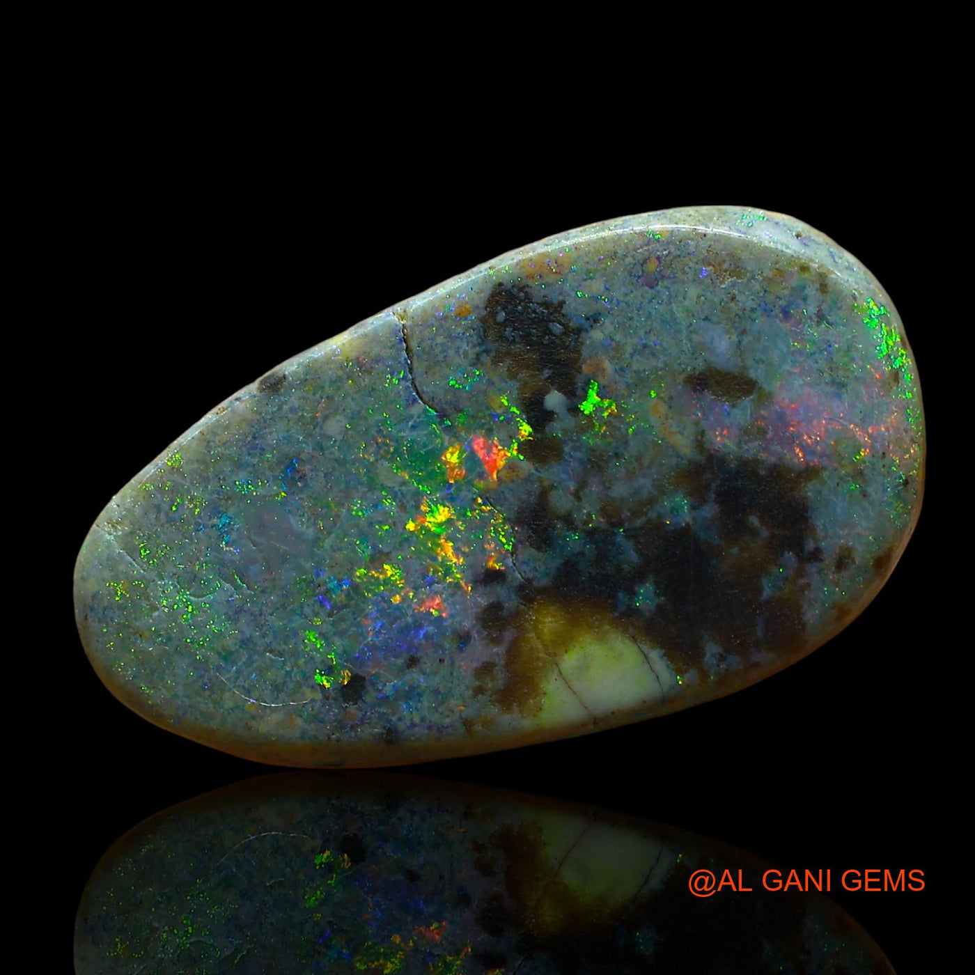 6.00 Cts Natural Australian Fire Opal Loose Gemstone Fancy Cabochon 19x10x4 mm AE-46