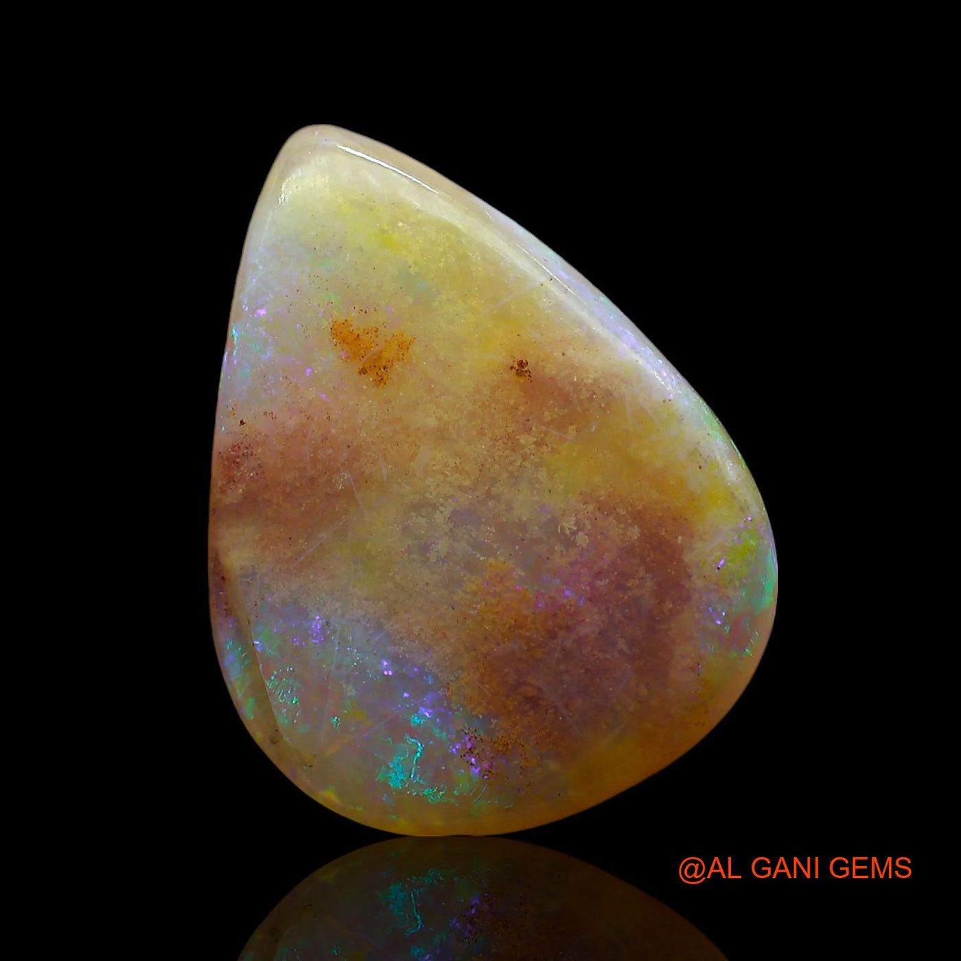 5.00 Cts Unheated Australian Fire Opal Loose Gemstone Pear Cabochon Natural 16x12x3 mm AE-507