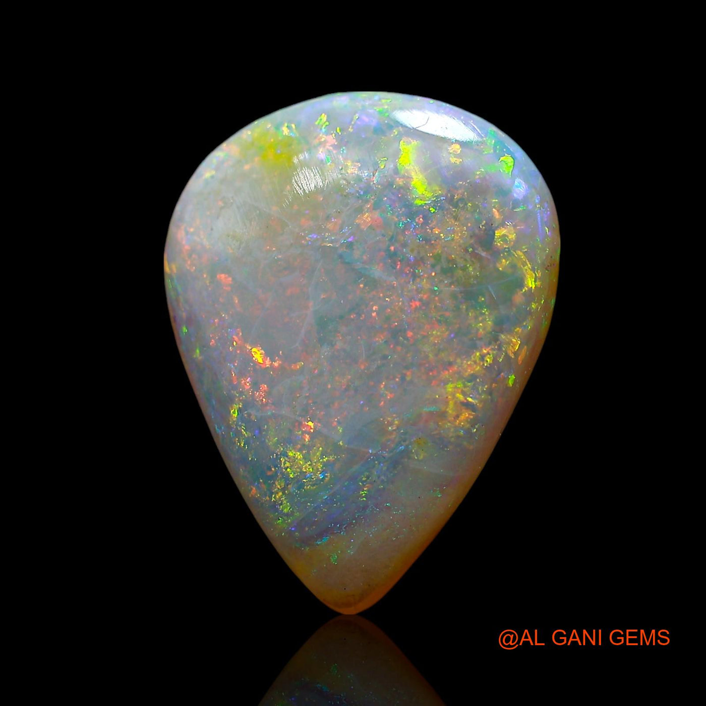5.00 Cts Unheated Australian Fire Opal Loose Gemstone Pear Cabochon Natural 16x12x3 mm AE-507